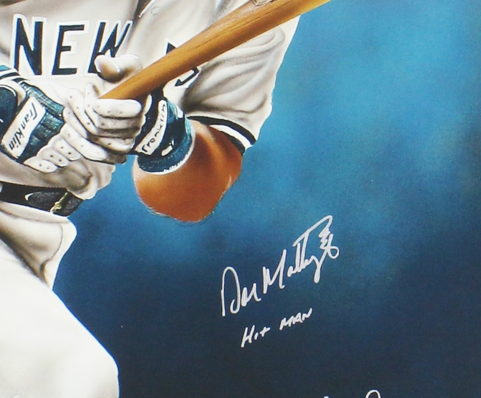 Don Mattingly Signed New York Yankees MLB Wrapped Canvas Artwork Limited Edition 4/23 with "Hitman" Inscription - Image 2