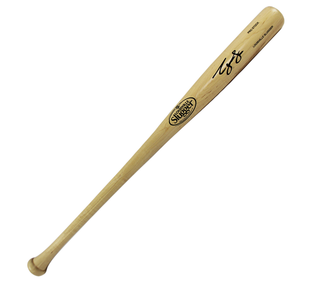George Lombard Signed Detroit Tigers Louisville Slugger Blonde Pro Stock MLB Bat - Image 2