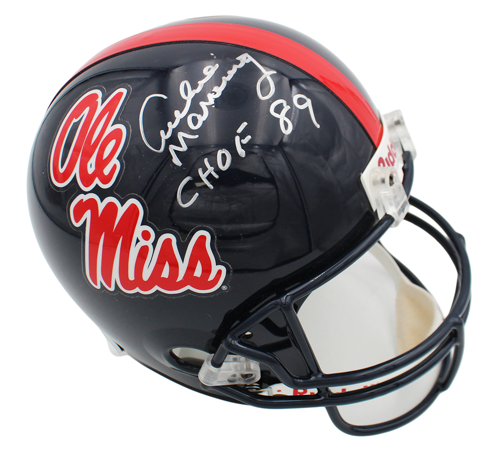 Archie Manning Signed Ole Miss Rebels VSR4 Full Size NCAA Helmet with "CHOF 89" Inscription
