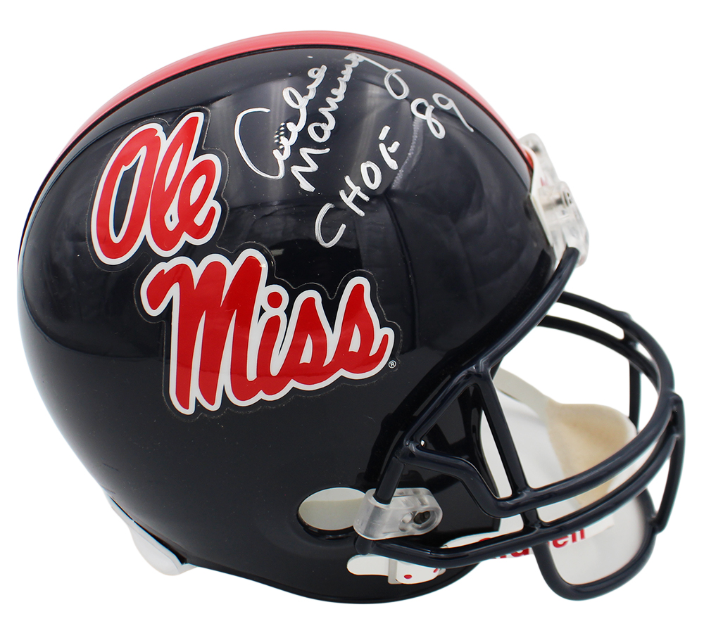 Archie Manning Signed Ole Miss Rebels VSR4 Full Size NCAA Helmet with "CHOF 89" Inscription - Image 2