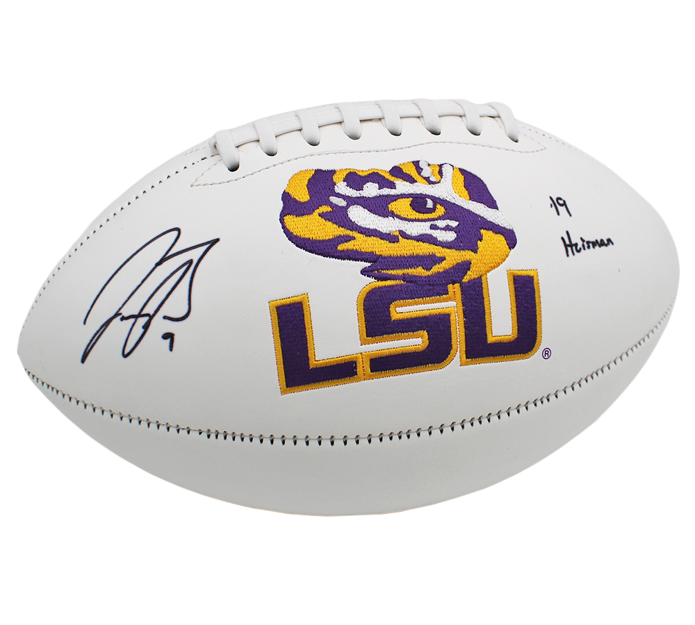 Joe Burrow Signed LSU Tigers Embroidered Logo White Panel NCAA Football