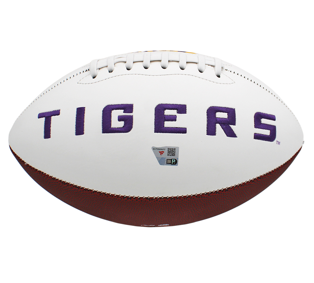 Joe Burrow Signed LSU Tigers Embroidered Logo White Panel NCAA Football - Image 3