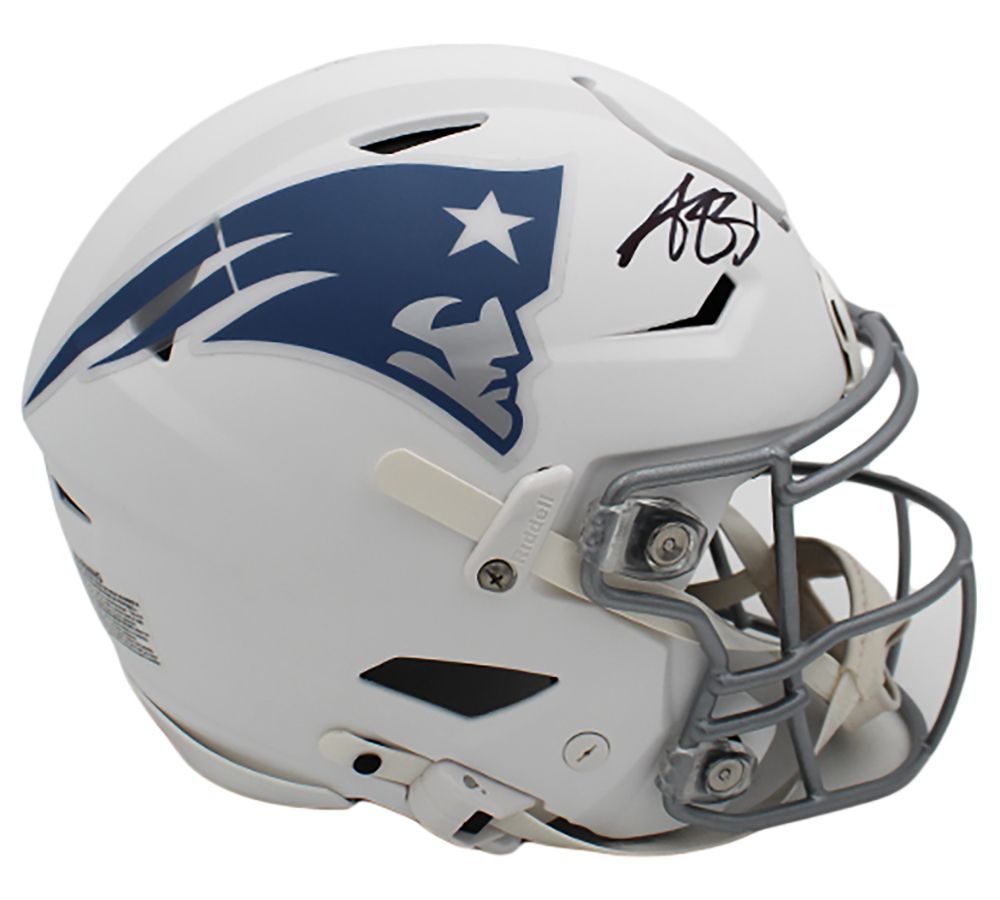 AJ Brown Signed New England Patriots Speed Flex Authentic Rivalries NFL Helmet - Image 2