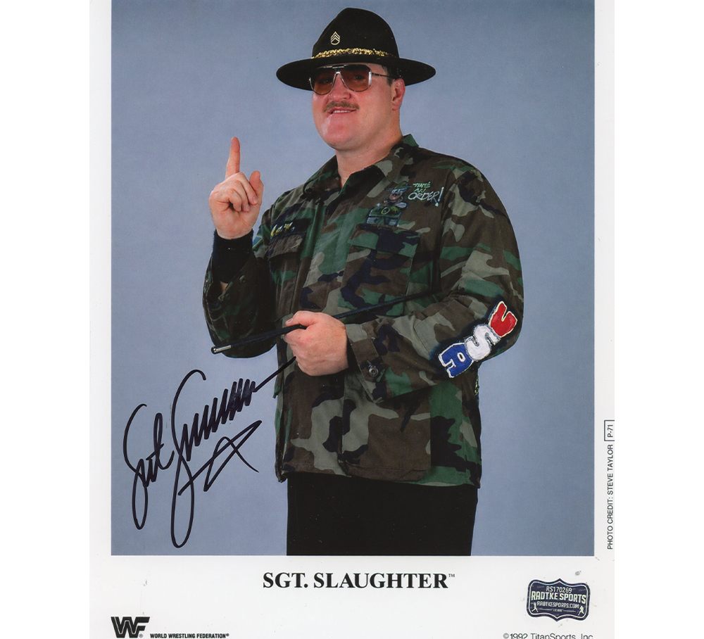 Sgt. Slaughter Signed Unframed 8x10 Wrestling Photo