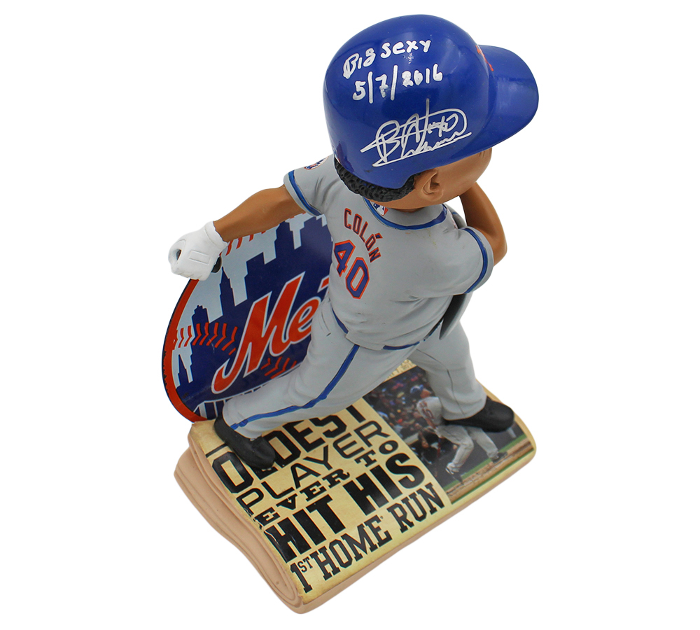 Bartolo Colon Signed New York Mets Forever Collectibles MLB Bobblehead with "Big Sexy 5/7/2016" Inscription