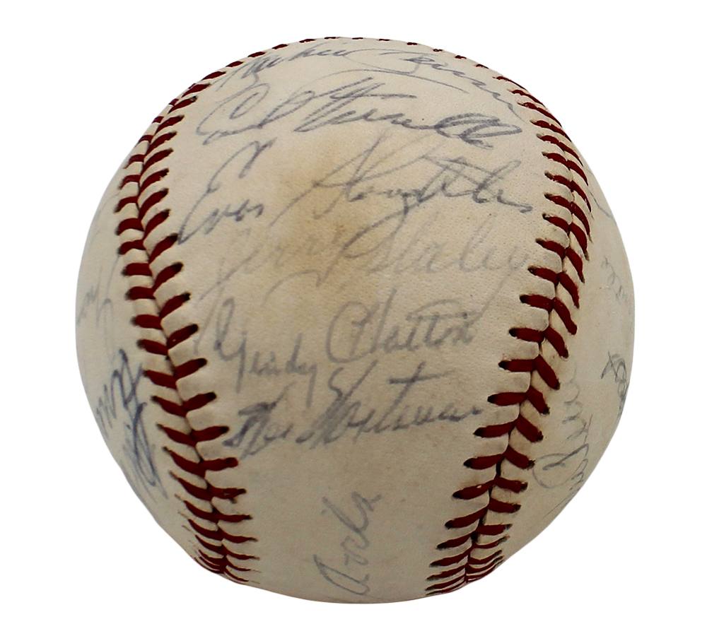 Mickey Mantle and Pee Wee Reese Multi-Signed Spalding MLB Baseball 23 Signatures - JSA LOA - Image 4