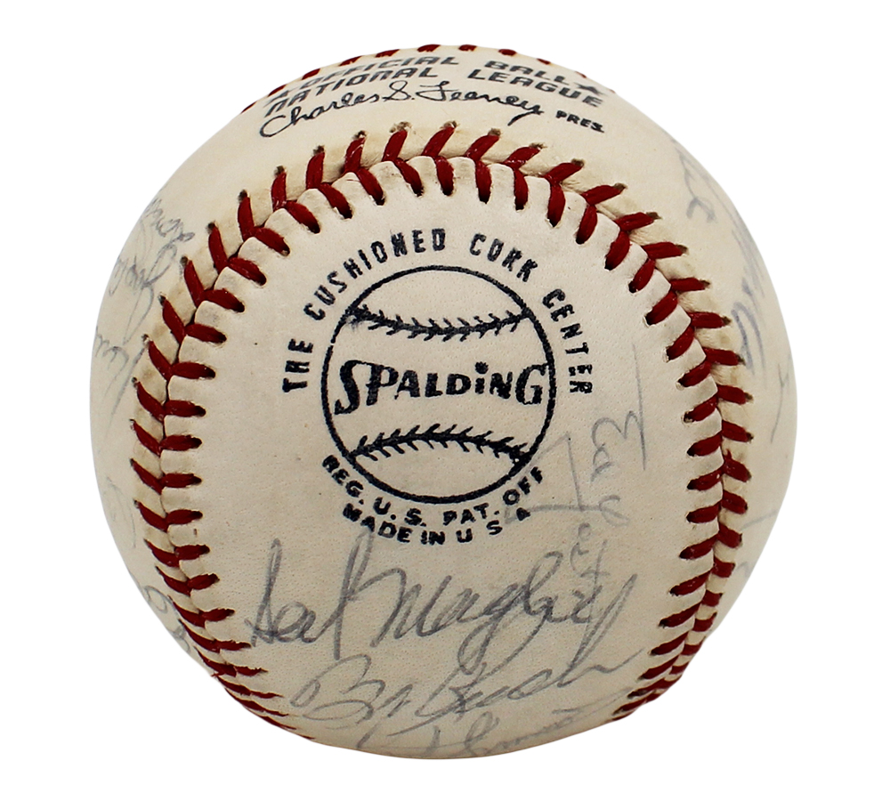 Mickey Mantle and Pee Wee Reese Multi-Signed Spalding MLB Baseball 23 Signatures - JSA LOA - Image 5