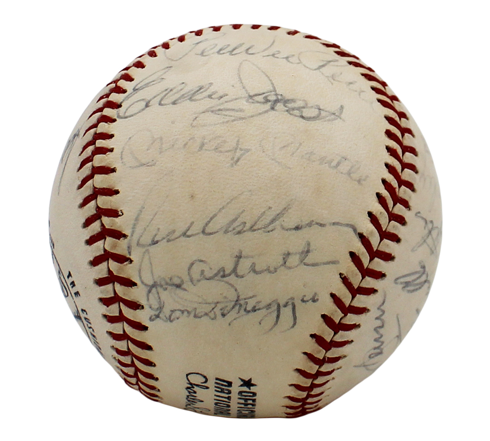 Mickey Mantle and Pee Wee Reese Multi-Signed Spalding MLB Baseball 23 Signatures - JSA LOA - Image 2