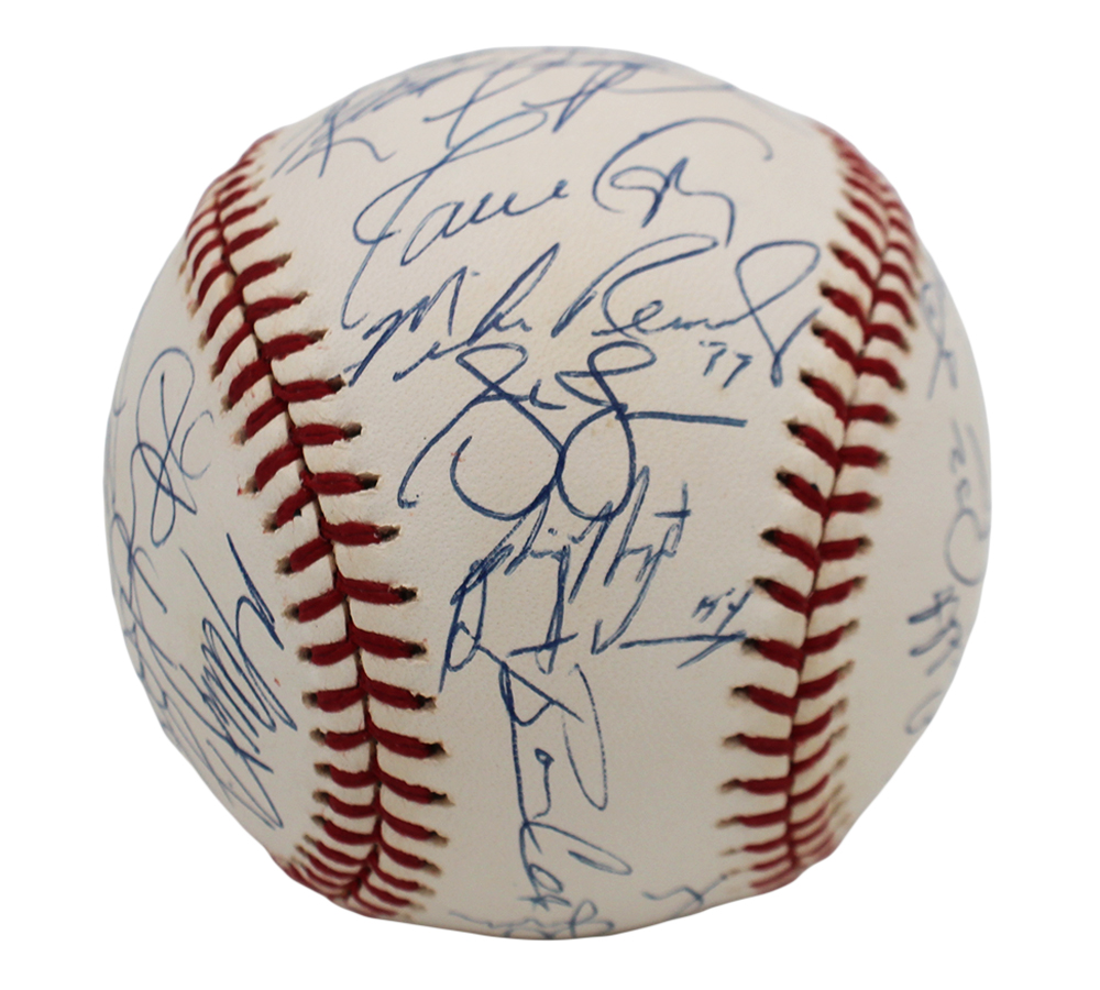 Greg Maddux Chipper Jones Tom Glavine Multi-Signed Atlanta Braves Rawlings MLB Baseball 31 Signatures - JSA LOA - Image 4