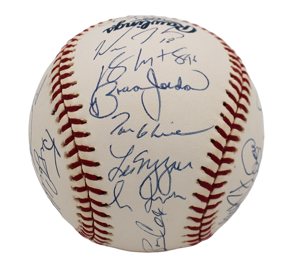 Greg Maddux Chipper Jones Tom Glavine Multi-Signed Atlanta Braves Rawlings MLB Baseball 31 Signatures - JSA LOA - Image 2