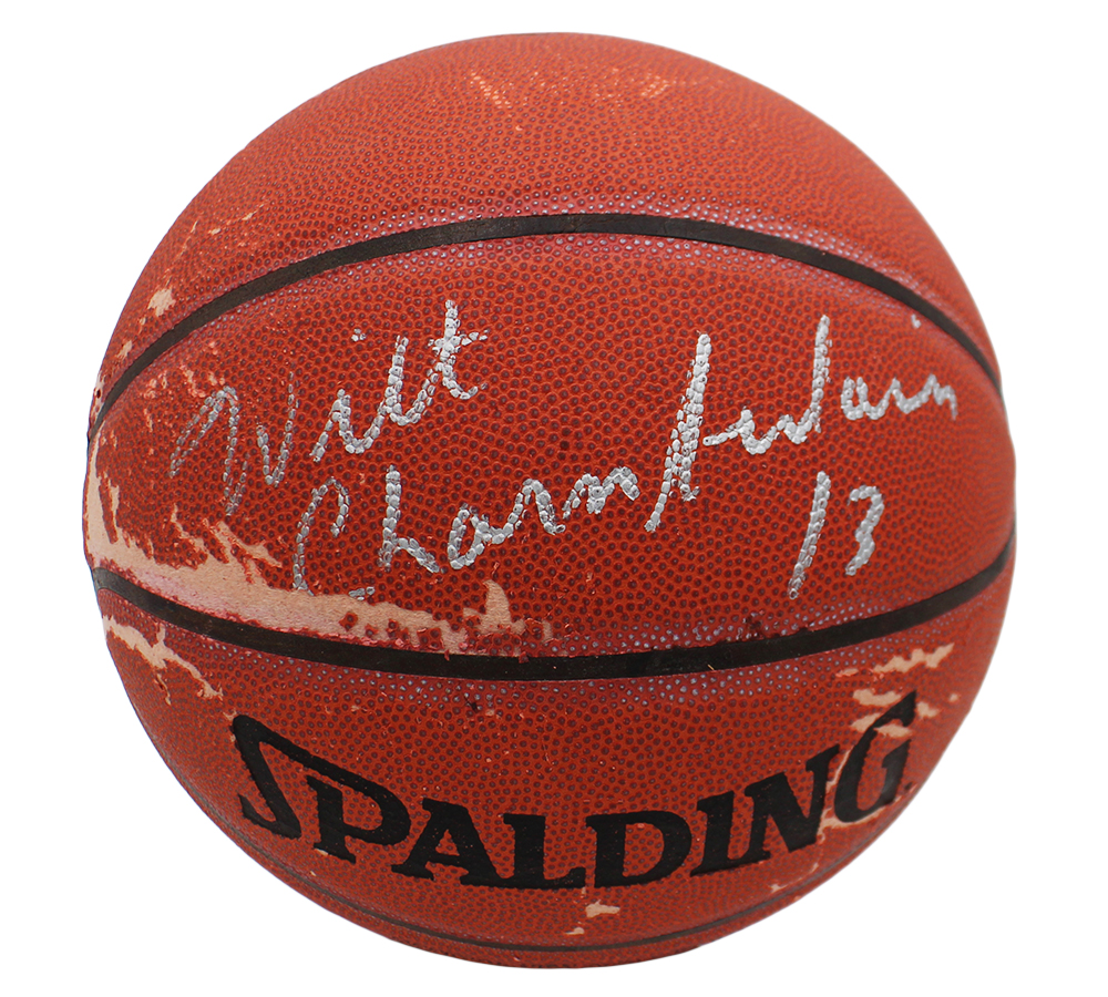 Wilt Chamberlain Signed Los Angeles Lakers Spalding 1984-2012 NBA Basketball - Image 2