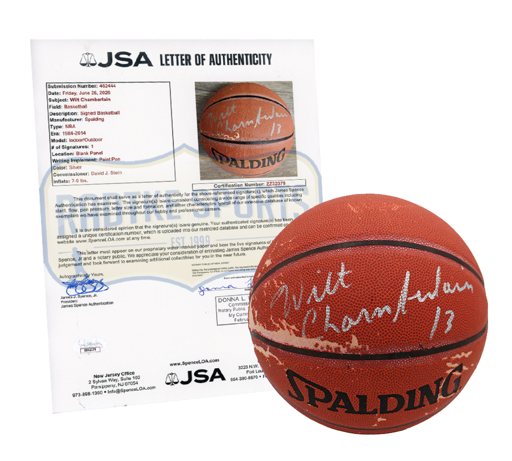 Wilt Chamberlain Signed Los Angeles Lakers Spalding 1984-2012 NBA Basketball