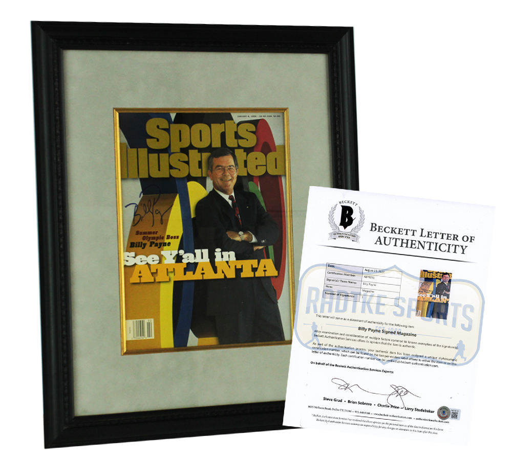 Billy Payne Signed Framed January 8, 1996 Sports Illustrated Magazine
