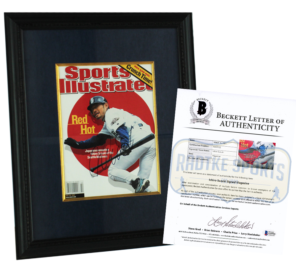 Ichiro Suzuki Signed Framed May 20, 2001 Sports Illustrated Magazine