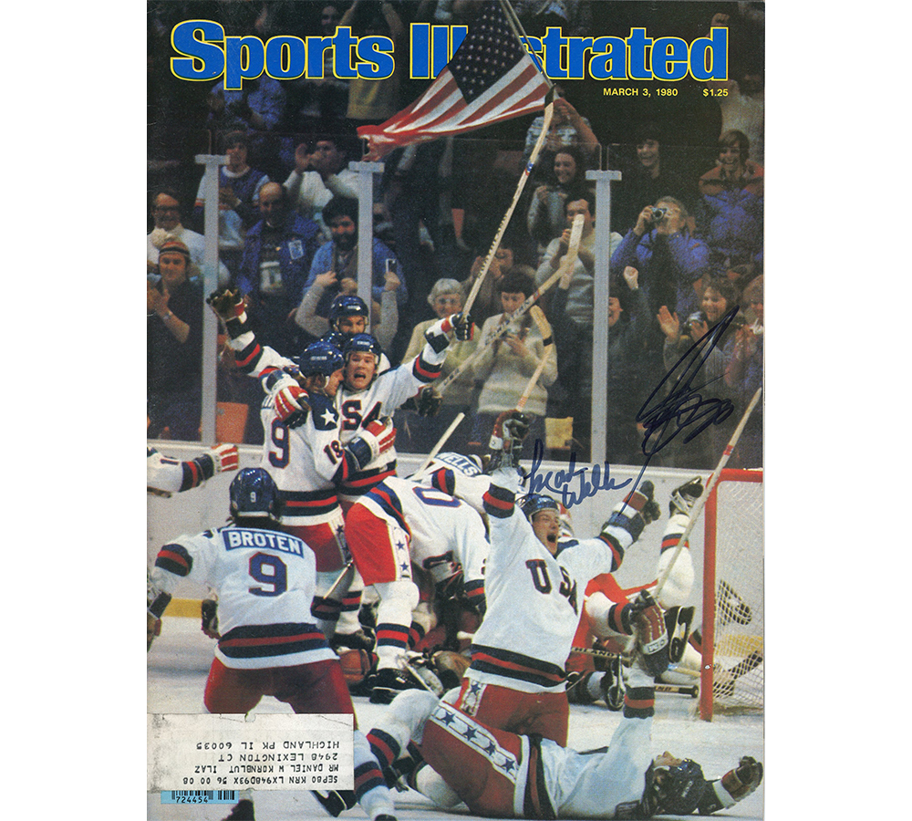 Mark Wells and Steve Janaszak Signed March 3, 1980 USA Hockey Sports Illustrated Magazine