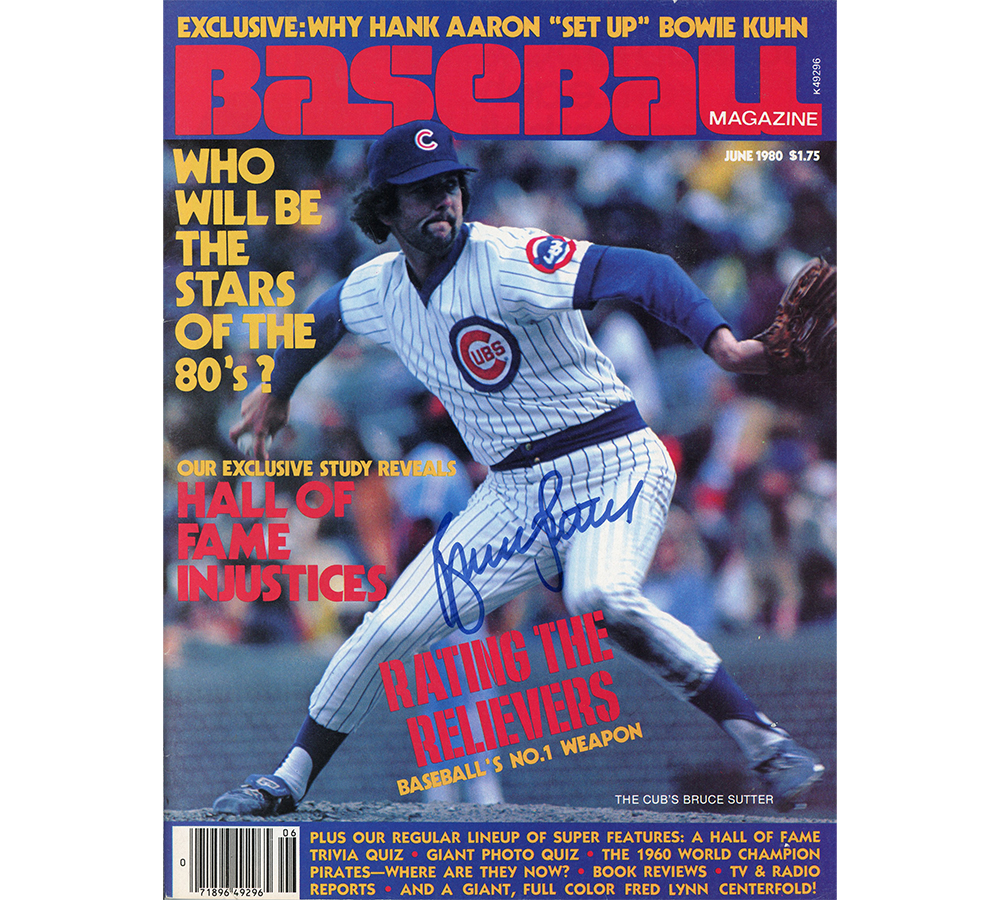 Bruce Sutter Signed Chicago Cubs 1980 Baseball Magazine