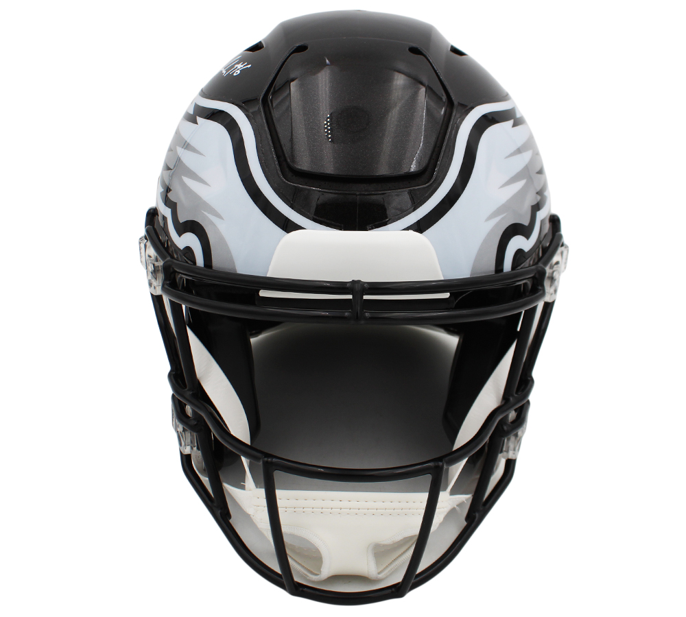 DeVonta Smith Signed Philadelphia Eagles Speed Flex Authentic Alternate Black NFL Helmet - Image 3