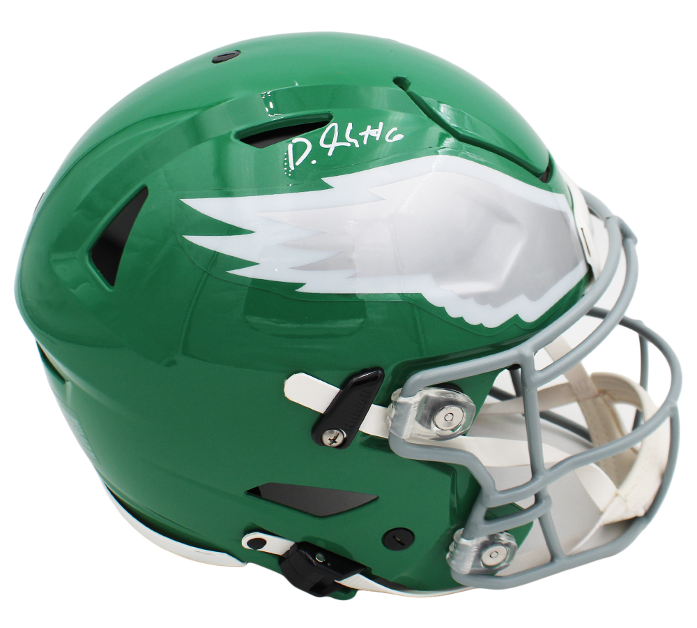 DeVonta Smith Signed Philadelphia Eagles Speed Flex Authentic Kelly Green NFL Helmet - Image 2