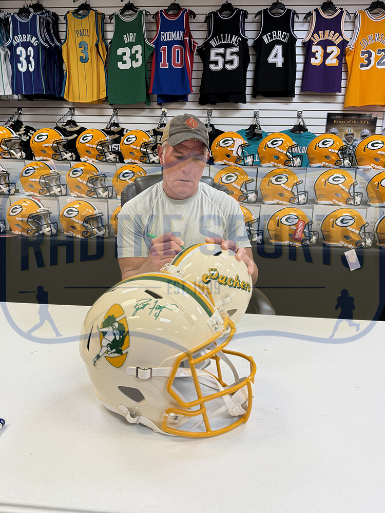 Brett Favre Signed Green Bay Packers Speed Full Size Retro NFL Helmet - Image 3