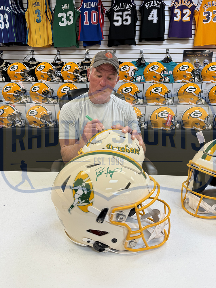 Brett Favre Signed Green Bay Packers SpeedFlex Authentic Retro NFL Helmet - Image 6