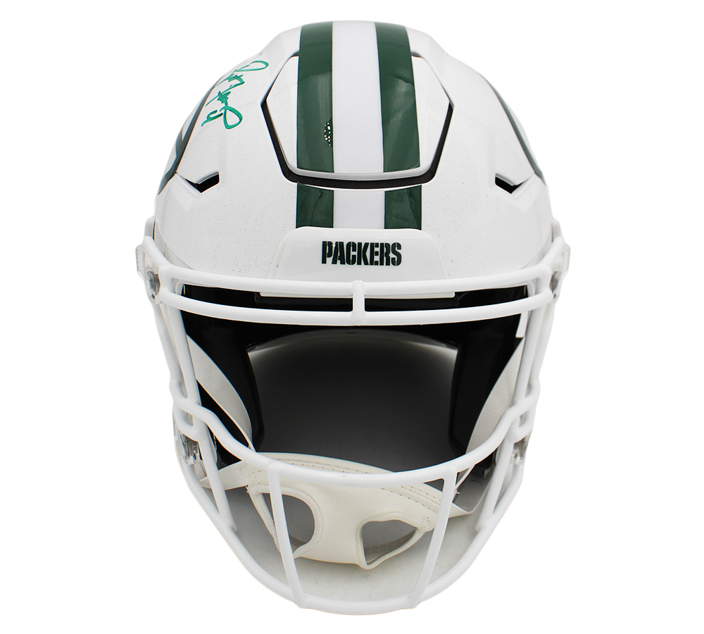 Brett Favre Signed Green Bay Packers SpeedFlex Authentic Alternate 24 White NFL Helmet - Image 3