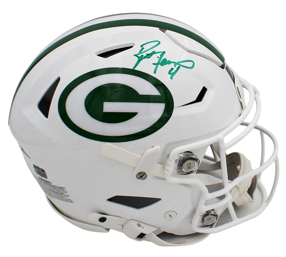Brett Favre Signed Green Bay Packers SpeedFlex Authentic Alternate 24 White NFL Helmet - Image 2