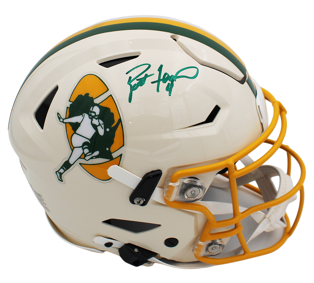 Brett Favre Signed Green Bay Packers SpeedFlex Authentic Retro NFL Helmet - Image 2