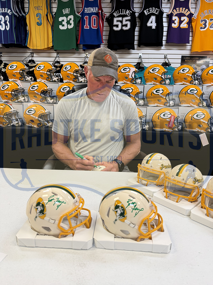 Brett Favre Signed Green Bay Packers Speed Retro NFL Mini Helmet - Image 3