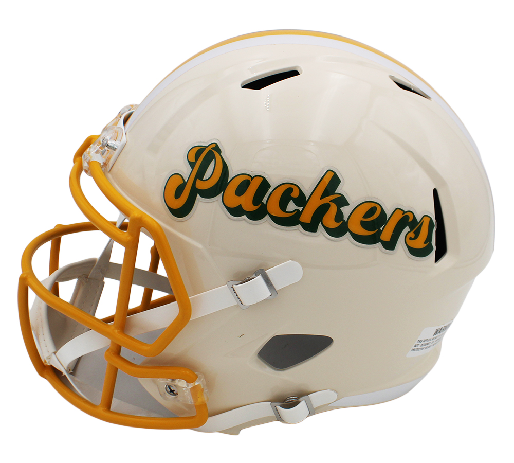 Brett Favre Signed Green Bay Packers Speed Full Size Retro NFL Helmet - Image 2