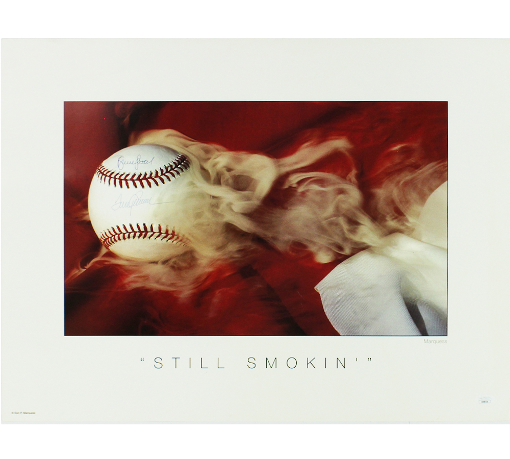 Tom Seaver & Bruce Sutter Signed Unframed 18x24 Still Smokin MLB Poster