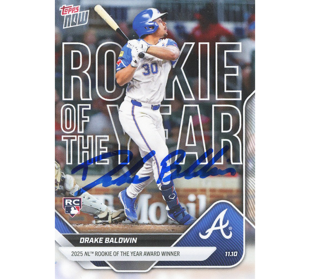 Drake Baldwin Signed Atlanta Braves Topps Now RC 2025 Rookie of the Year MLB Card