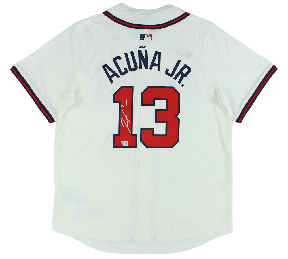 Ronald Acuna Jr. Signed Atlanta Braves Nike White MLB Jersey