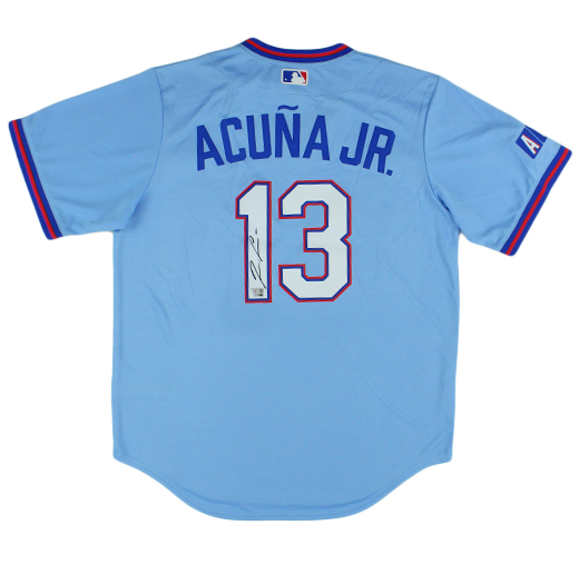Ronald Acuna Jr. Signed Atlanta Braves Nike City Connect Blue MLB Jersey - Fanatics Authenticated