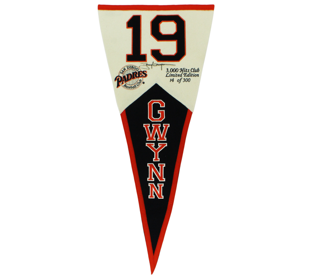 Tony Gwynn Signed San Diego Padres 3000 Hits Club LE 14 of 300 Pennant