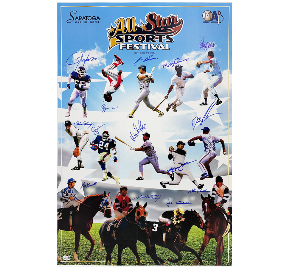 Reggie Jackson, Lawrence Taylor, Ozzie Smith Signed Unframed 24x36 All Stars Sports Festival Poster - Image 2