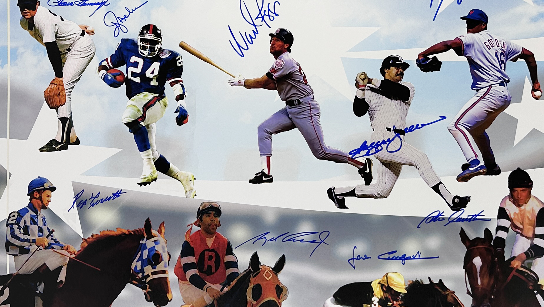Reggie Jackson, Lawrence Taylor, Ozzie Smith Signed Unframed 24x36 All Stars Sports Festival Poster - Image 4