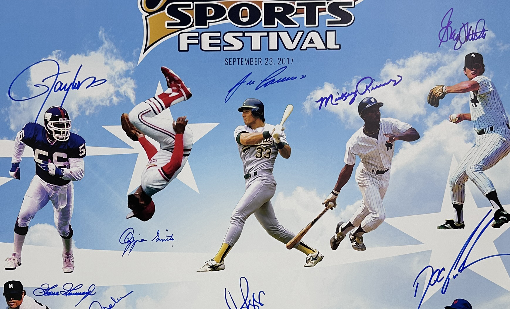 Reggie Jackson, Lawrence Taylor, Ozzie Smith Signed Unframed 24x36 All Stars Sports Festival Poster - Image 3
