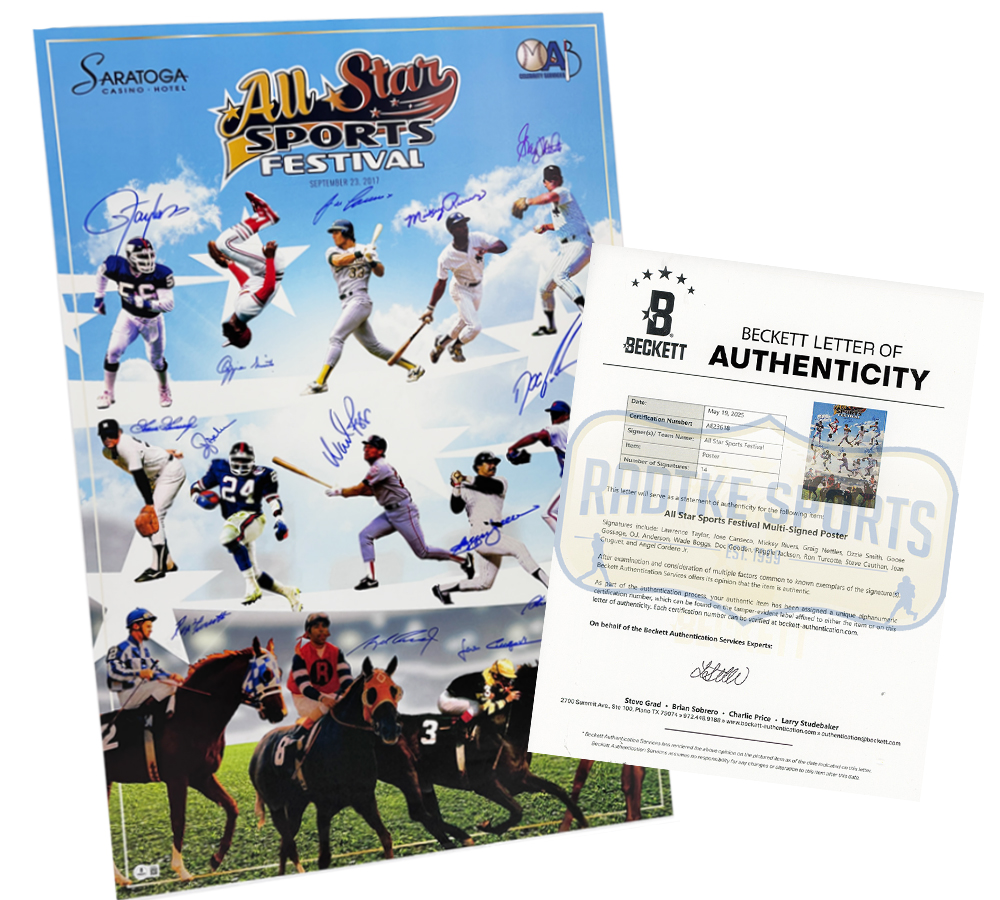 Reggie Jackson, Lawrence Taylor, Ozzie Smith Signed Unframed 24x36 All Stars Sports Festival Poster