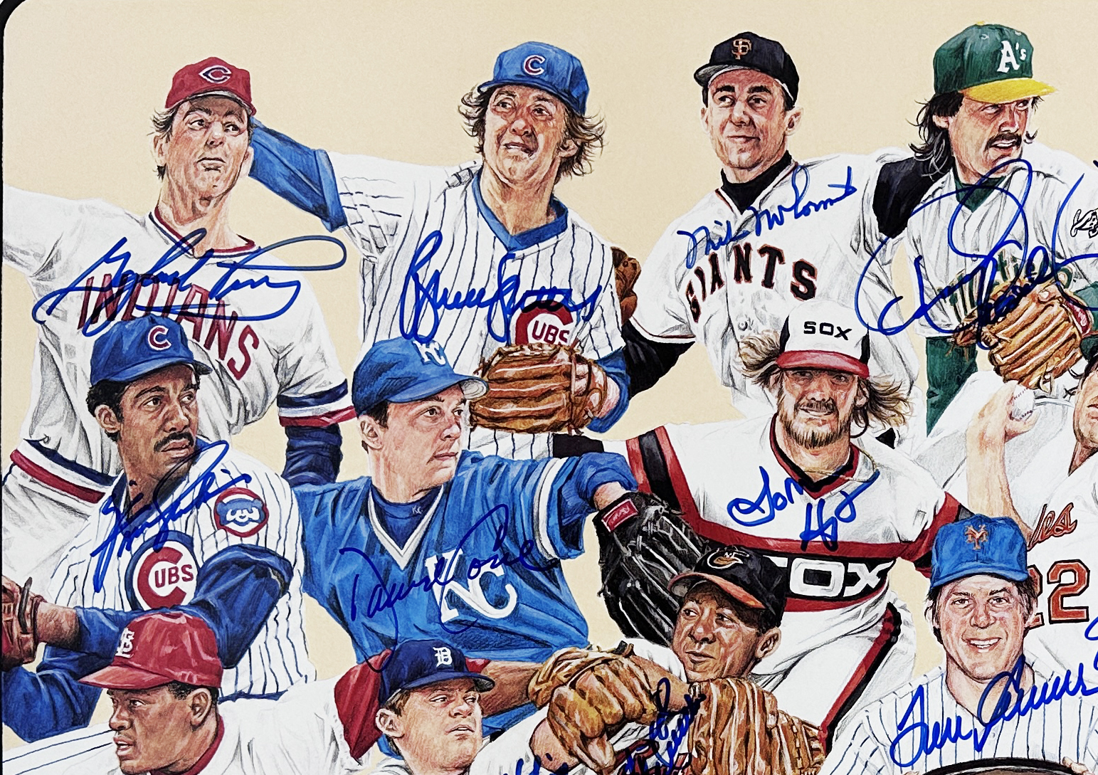 Tom Seaver Whitey Ford, Steve Carlton Multi-Signed Unframed 22x28 Artist Composite MLB Poster - Image 3