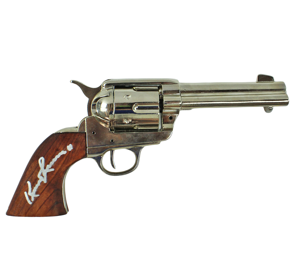 Kurt Russell Signed Tombstone Denix Peacemaker Non-Firing Replica Prop Revolver