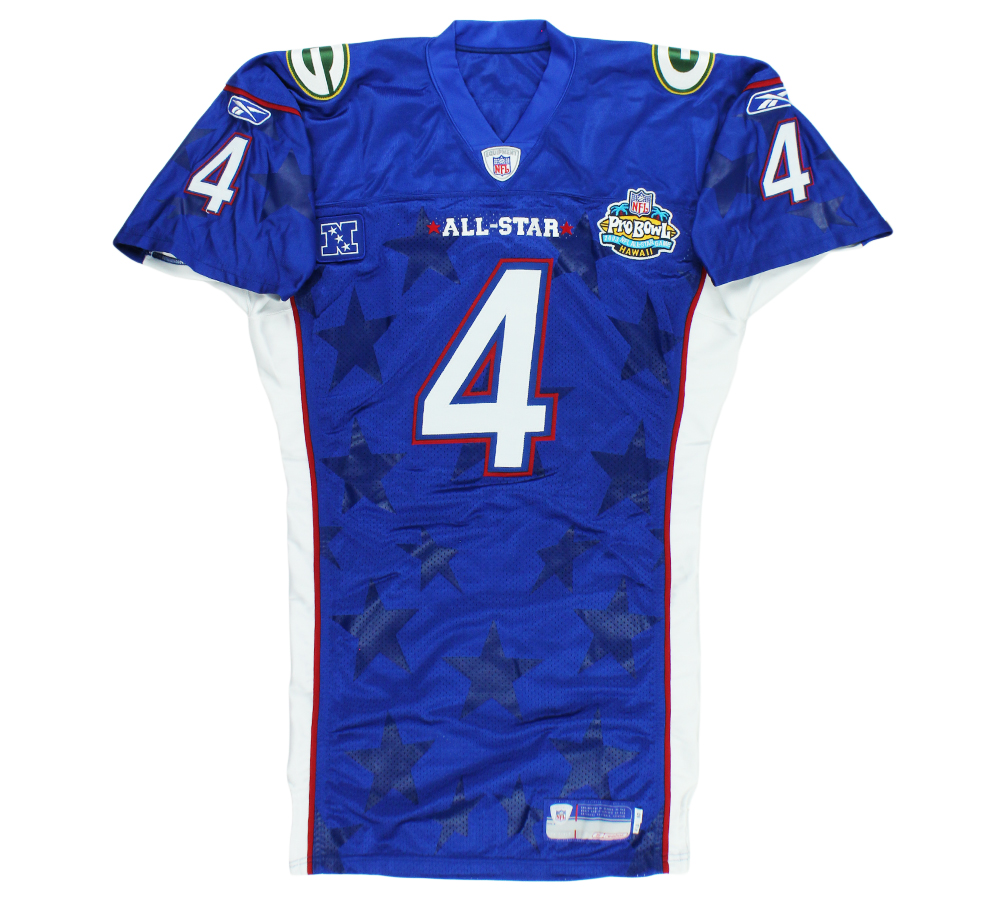 Brett Favre Signed Green Bay Packers Reebok 2003 Pro Bowl Game Issued Blue Jersey with Inscription - Image 3
