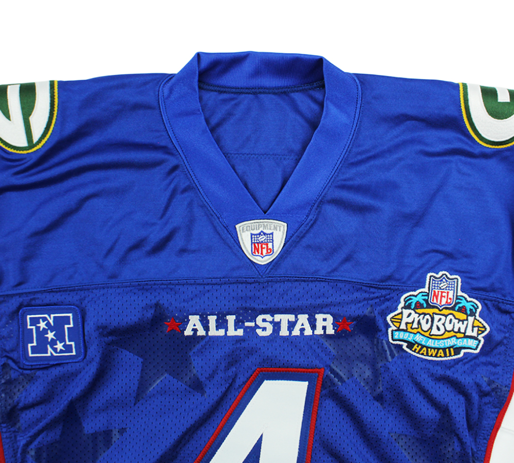 Brett Favre Signed Green Bay Packers Reebok 2003 Pro Bowl Game Issued Blue Jersey with Inscription - Image 4