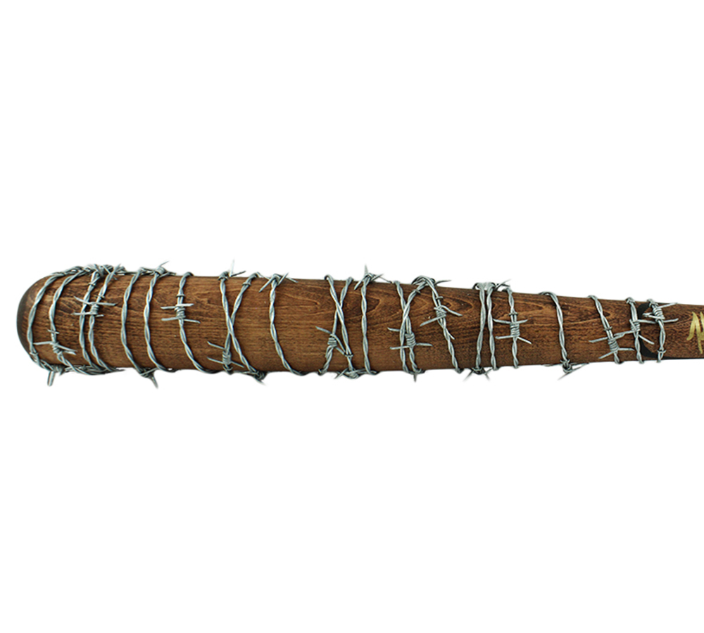 Jeffrey Dean Morgan Signed The Walking Dead Brown Lucille Barbed Wire Bat - Gold Ink - Image 3