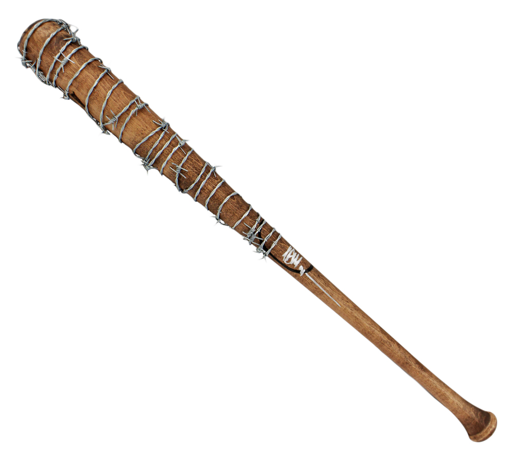 Jeffrey Dean Morgan Signed The Walking Dead Brown Lucille Barbed Wire Bat - Silver Ink