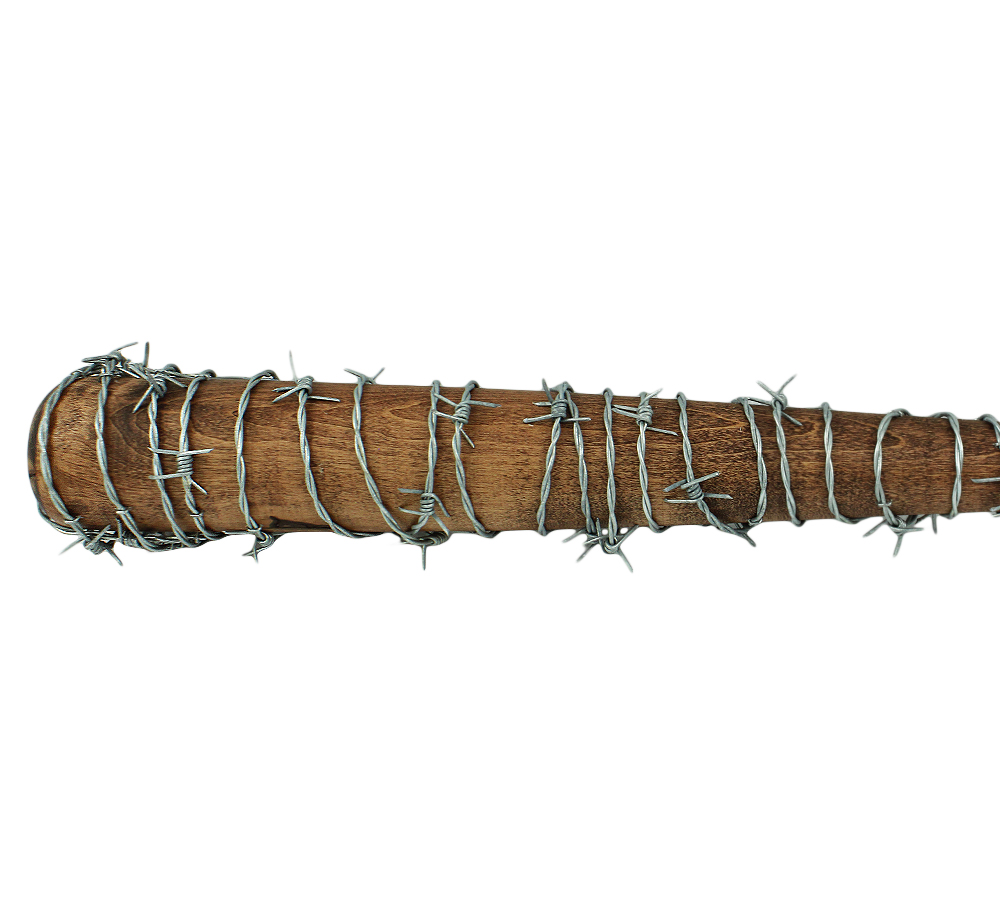 Jeffrey Dean Morgan Signed The Walking Dead Brown Lucille Barbed Wire Bat - Silver Ink - Image 3