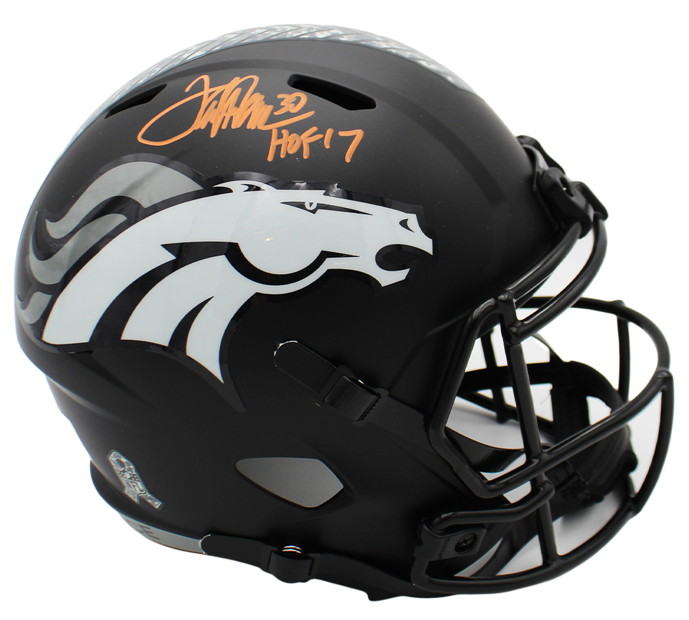 Terrell Davis Signed Denver Broncos Speed Full Size STS5 NFL Helmet with "HOF 17" Inscription - Radtke Sports Authenticated