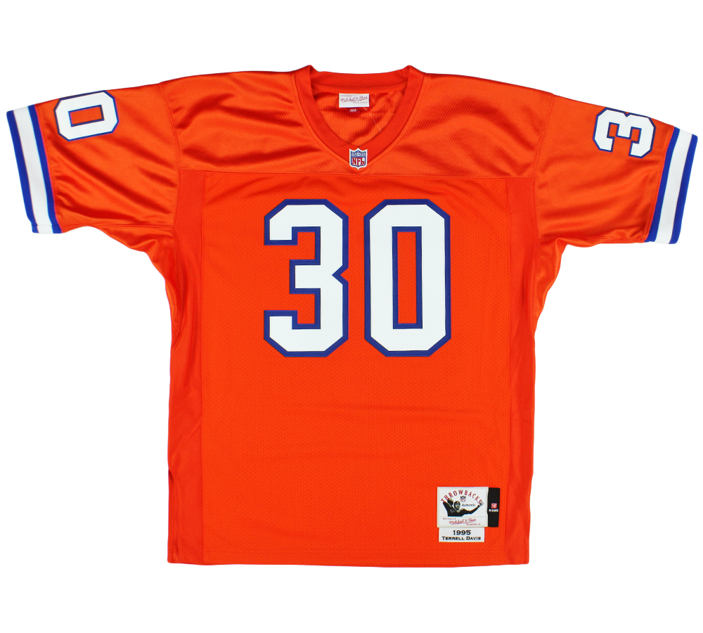 Terrell Davis Signed Denver Broncos Mitchell & Ness Orange 1995 NFL Jersey with "HOF 17" Inscription - Radtke Sports Authenticated - Image 3