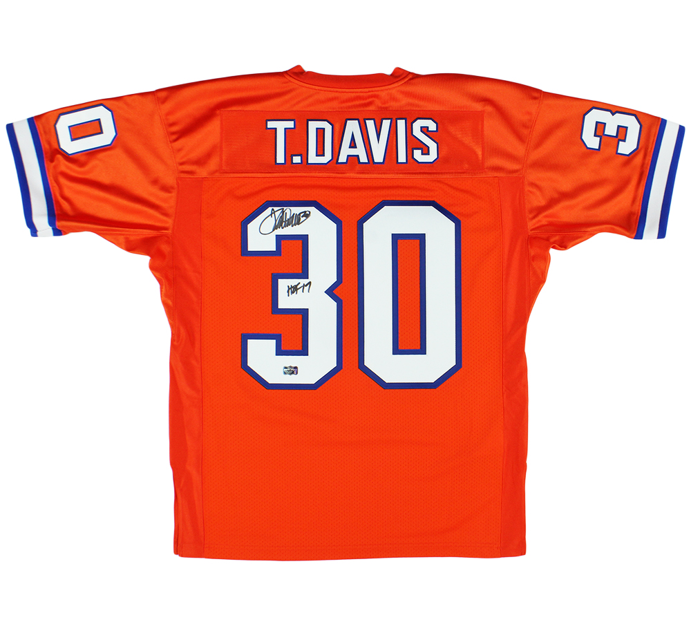 Terrell Davis Signed Denver Broncos Mitchell & Ness Orange 1995 NFL Jersey with "HOF 17" Inscription - Radtke Sports Authenticated
