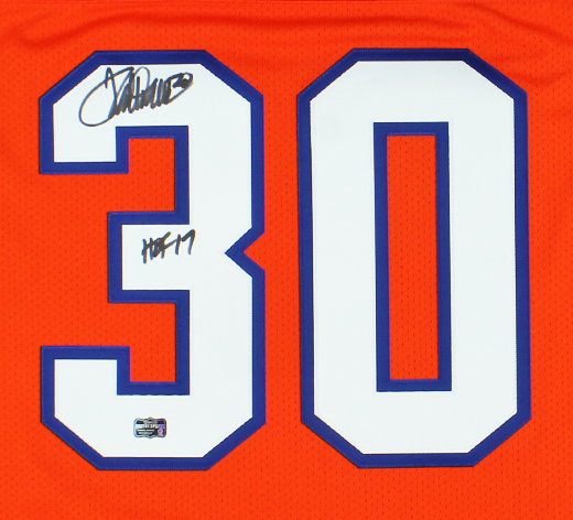 Terrell Davis Signed Denver Broncos Mitchell & Ness Orange 1995 NFL Jersey with "HOF 17" Inscription - Radtke Sports Authenticated - Image 2