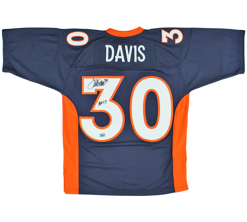 Terrell Davis Signed Denver Broncos Mitchell & Ness Blue1995 NFL Jersey with "HOF 17" Inscription - Radtke Sports Authenticated